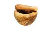 Mörser und Stößel aus Olivenholz